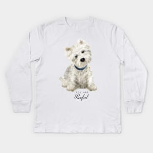 Cute Pawfect Westie Kids Long Sleeve T-Shirt